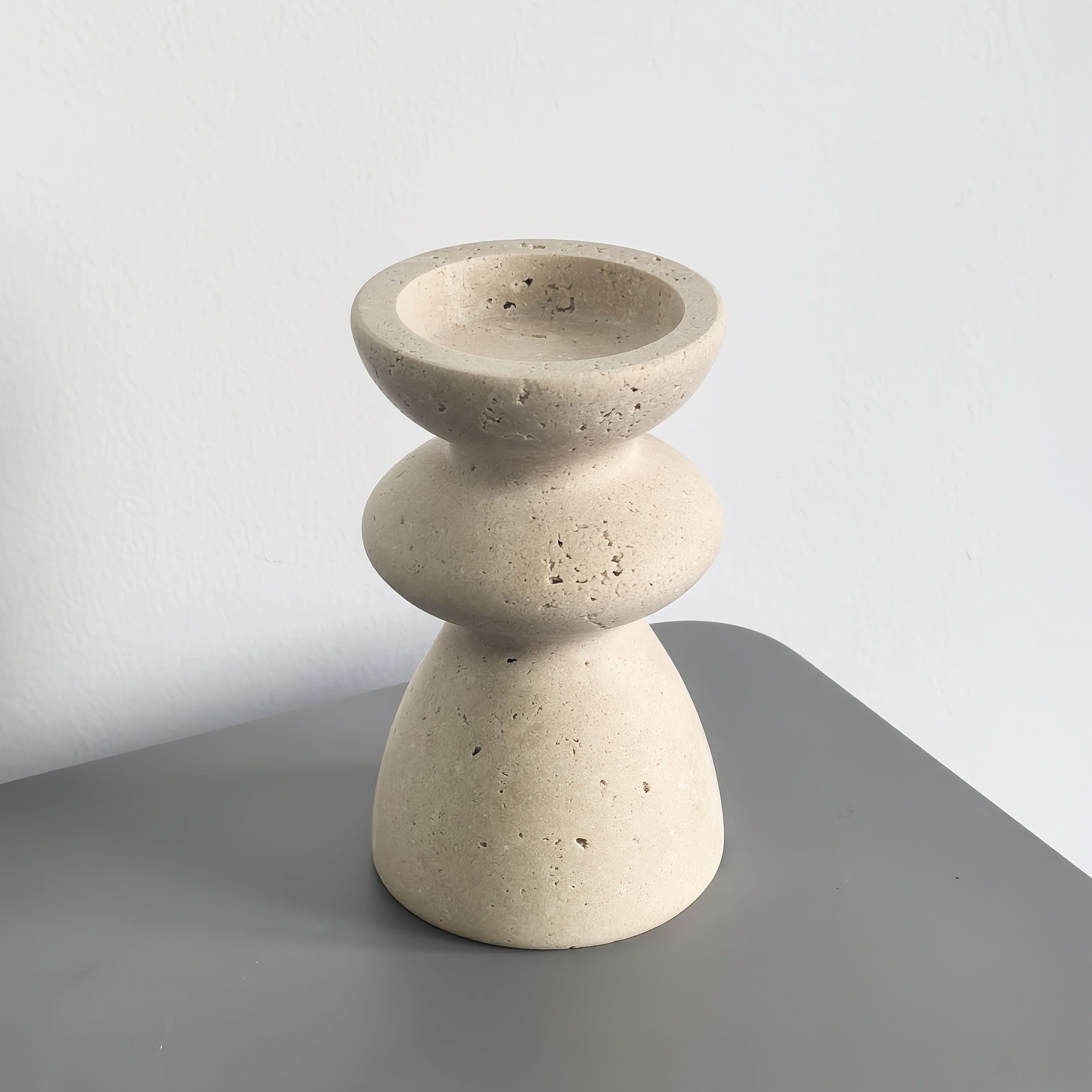 Candle Holders | Natural Marble & Travertine | Polished Finish | Quarry