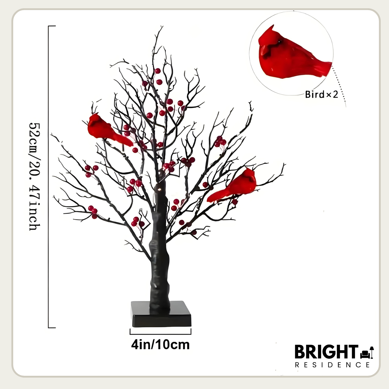 Christmas Tree | 21 Inch Tabletop Size | Warm LED Lights | Elder