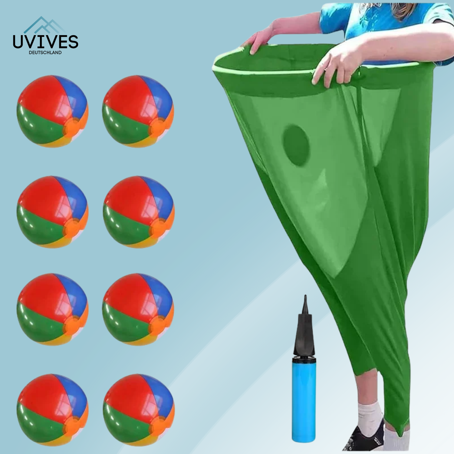 Outdoor Toss Game | 8 Inflatable Balls | Pump Included | Clover