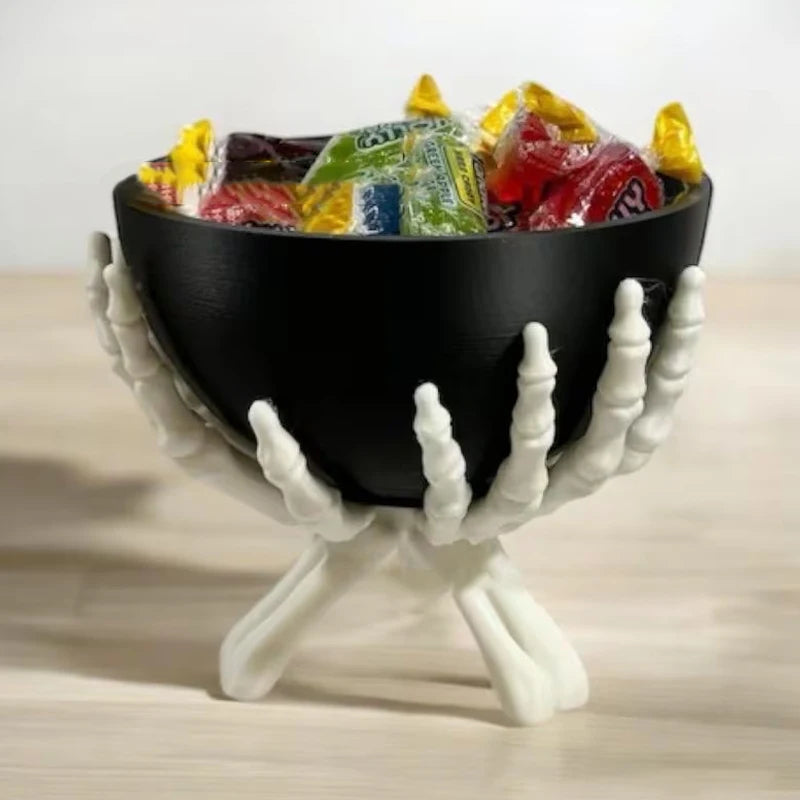 Candy Bowl | Skeleton Hand Design | Removable Dish for Easy Rinsing | Terra