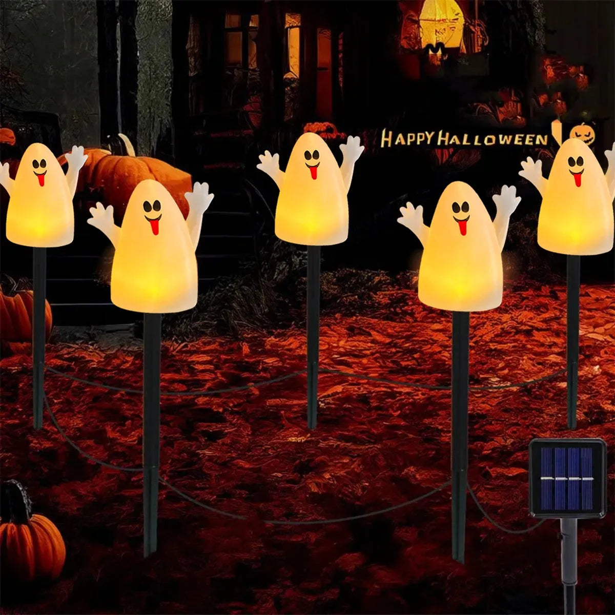 Solar Yard Lights | 8 Lighting Modes | IP55 Outdoor Set of 5 | Trellis