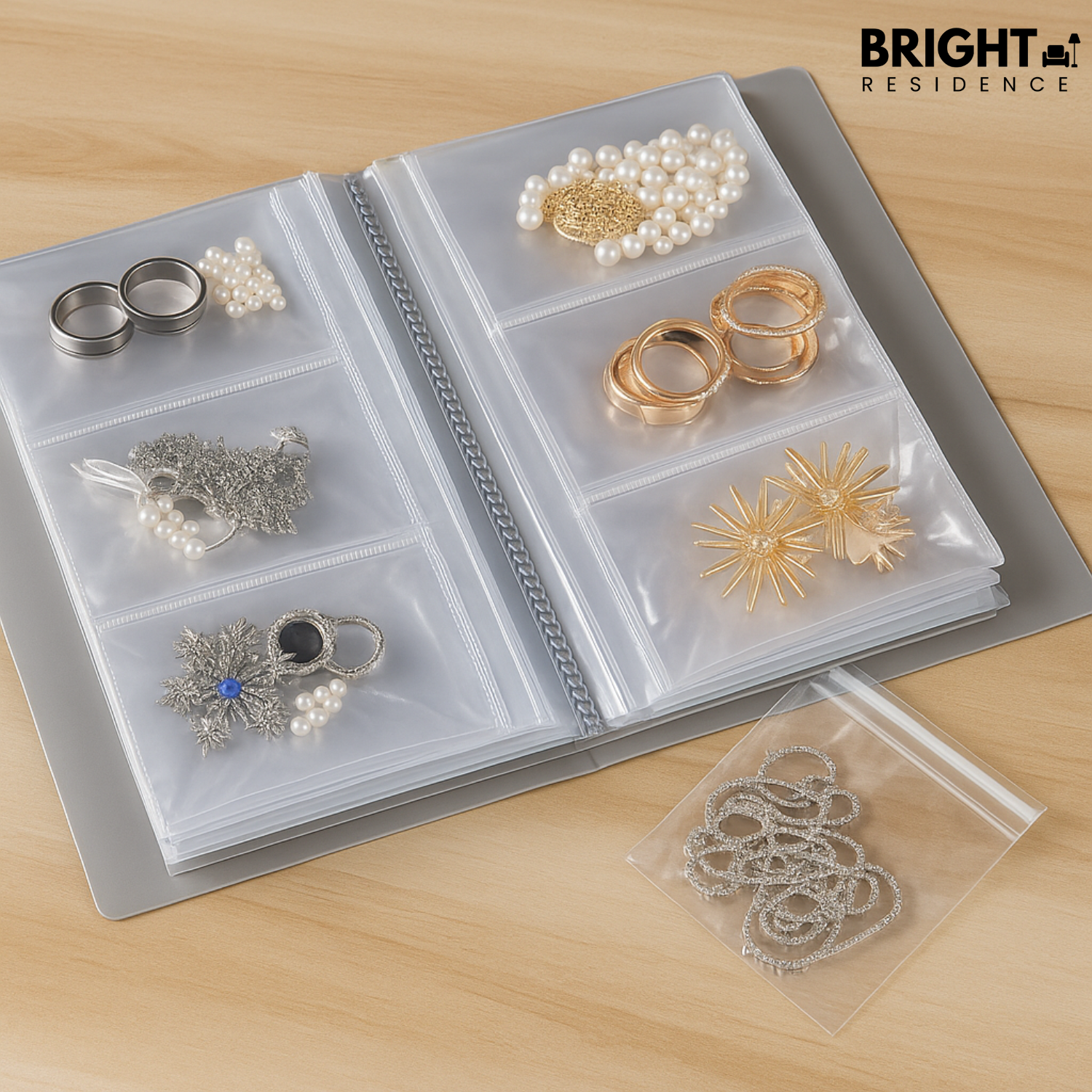 Jewelry Organizer | 30 Clear Sleeves | Tangle-Free and Travel-Ready | Drift