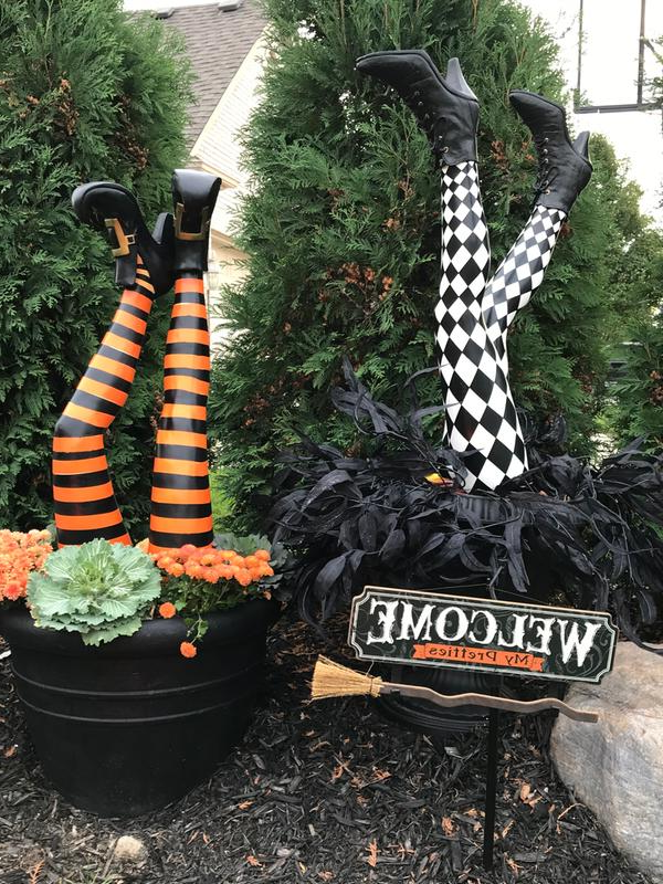 Witch Leg Yard Stakes | Set of 2 Resin Stakes | Indoor and Outdoor | Thistle