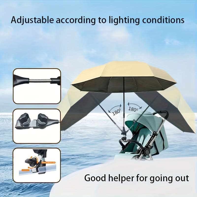Stroller Umbrella | UV-Resistant Fabric | Bendable Clamp Arm | Kite