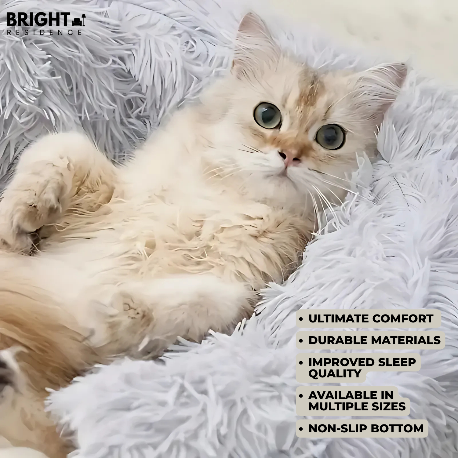 Pet Bed | Removable Machine Washable Cover | Two Sizes | Amber