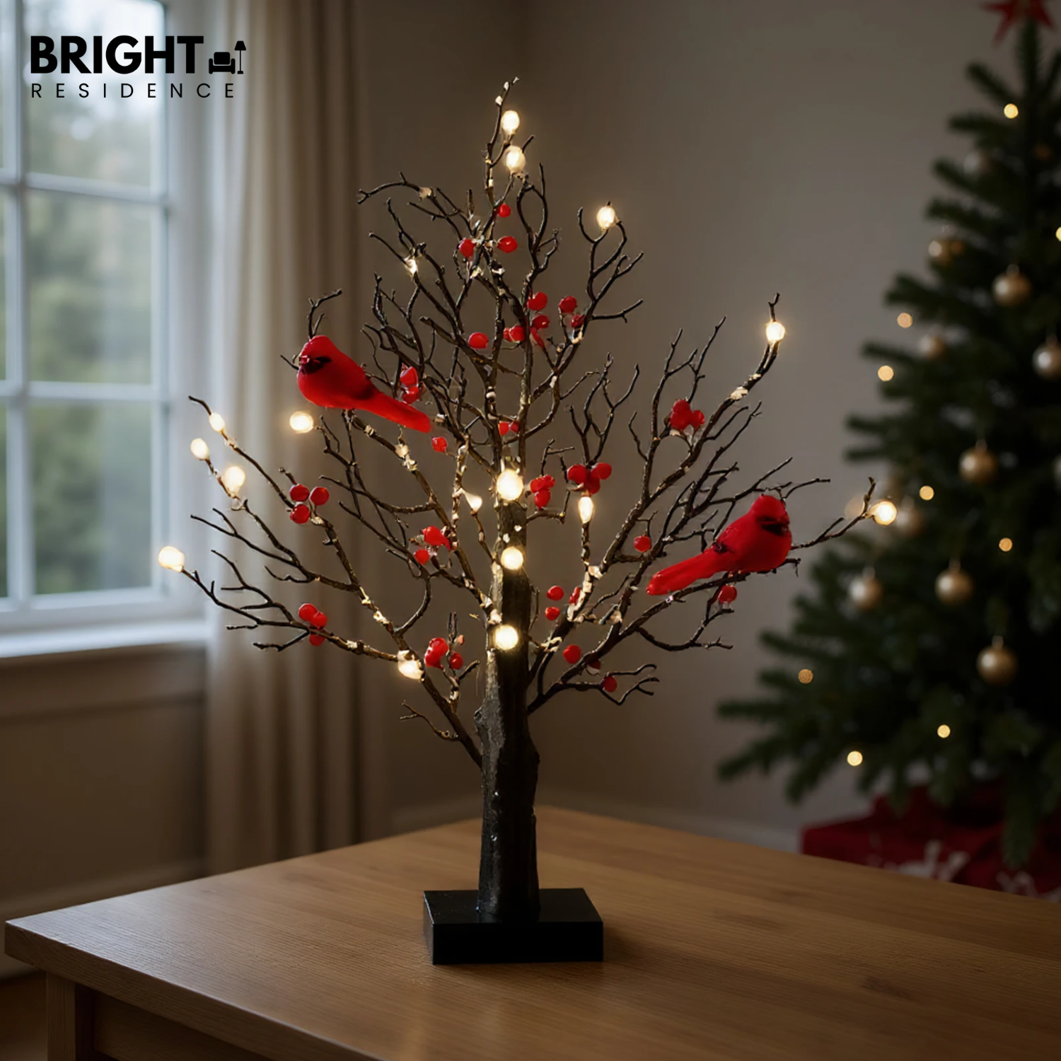 Christmas Tree | 21 Inch Tabletop Size | Warm LED Lights | Elder