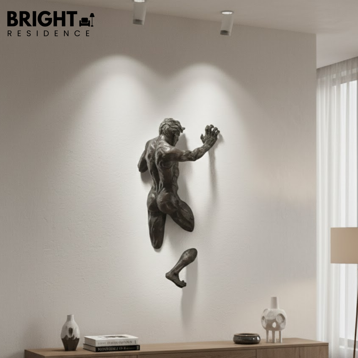 Wall Sculpture | Handcrafted Resin Detail | Built-In Hanging Hook | Echo