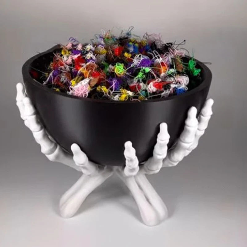 Candy Bowl | Skeleton Hand Design | Removable Dish for Easy Rinsing | Terra