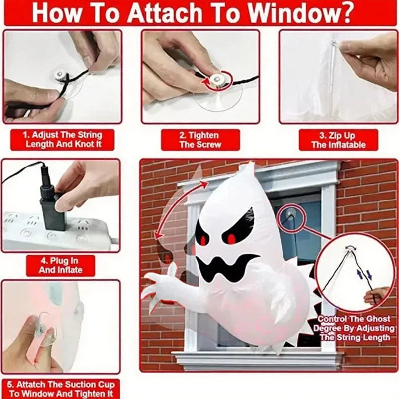 Inflatable Ghost | Built In USB Blower | Light String Included | Torrent