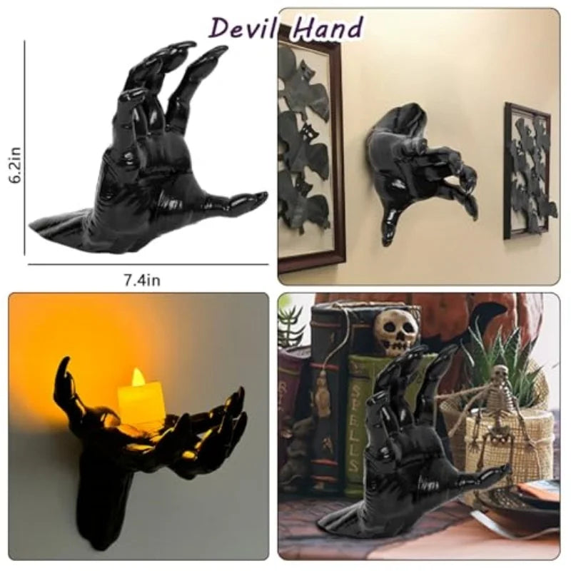 Halloween Wall Prop | Life Size Resin Hand | Screw or Tape Mount | Umber