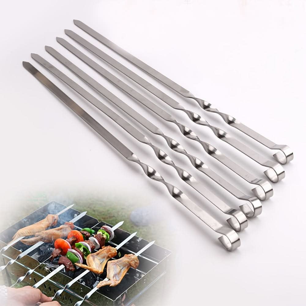 BBQ Skewers | 23.6 In Long Handles | Set of 6 Reusable | Mica