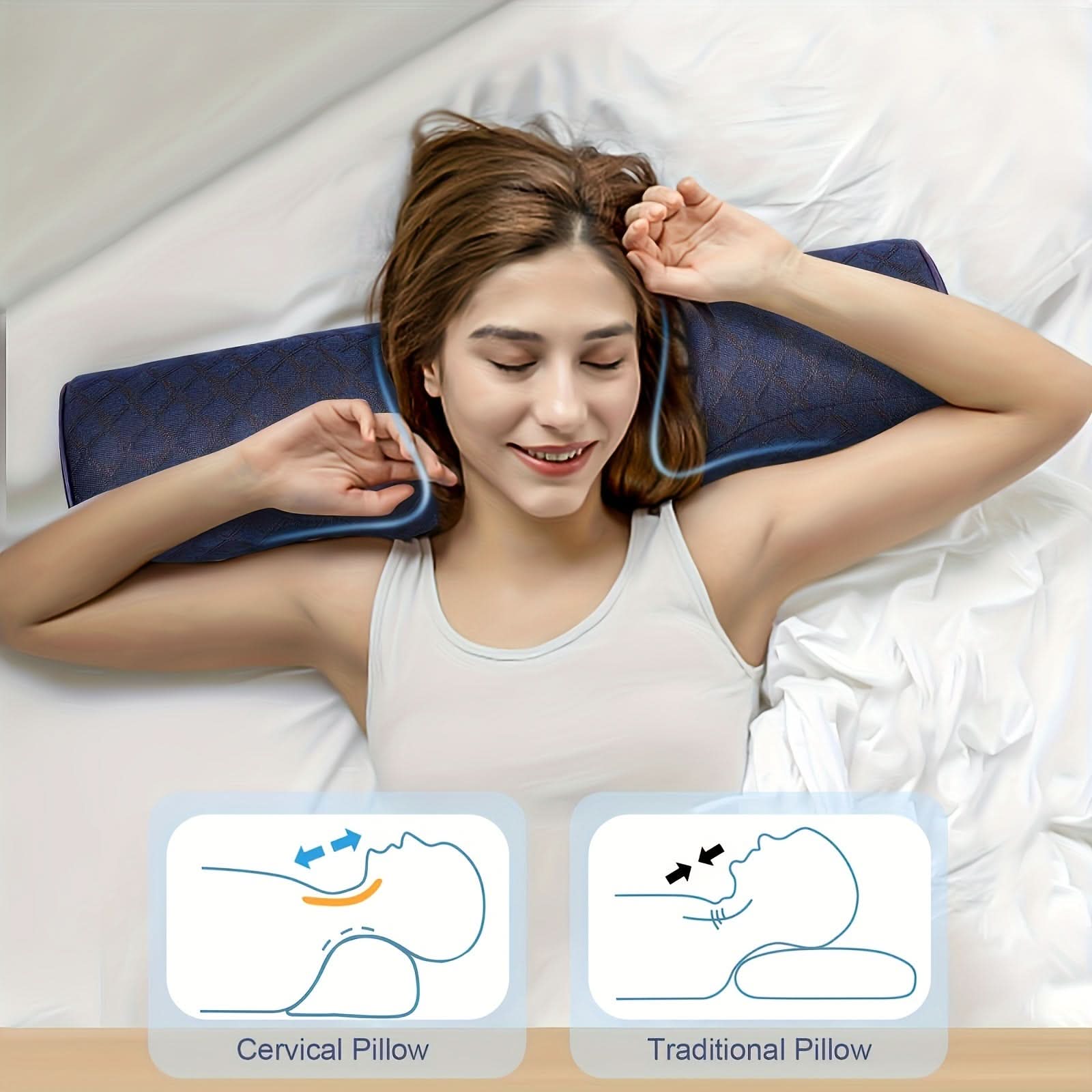Cervical Neck Pillow | Medium-Firm Memory Foam | 2 Colors | Noble