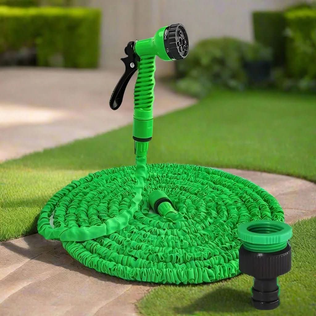 Garden Hose | Expands for Easy Storage | 7 Spray Patterns | Inlet