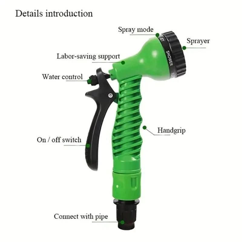 Garden Hose | Expands for Easy Storage | 7 Spray Patterns | Inlet