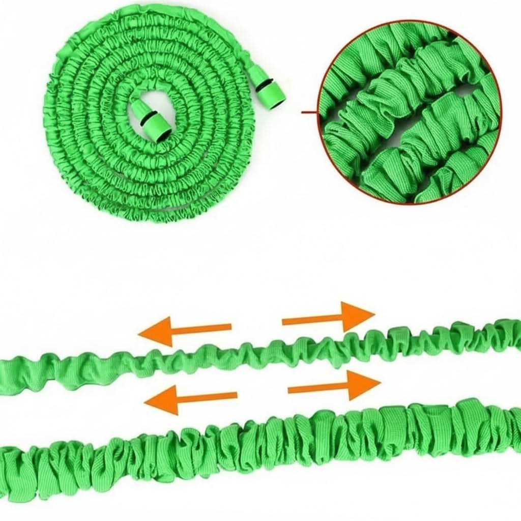 Garden Hose | Expands for Easy Storage | 7 Spray Patterns | Inlet