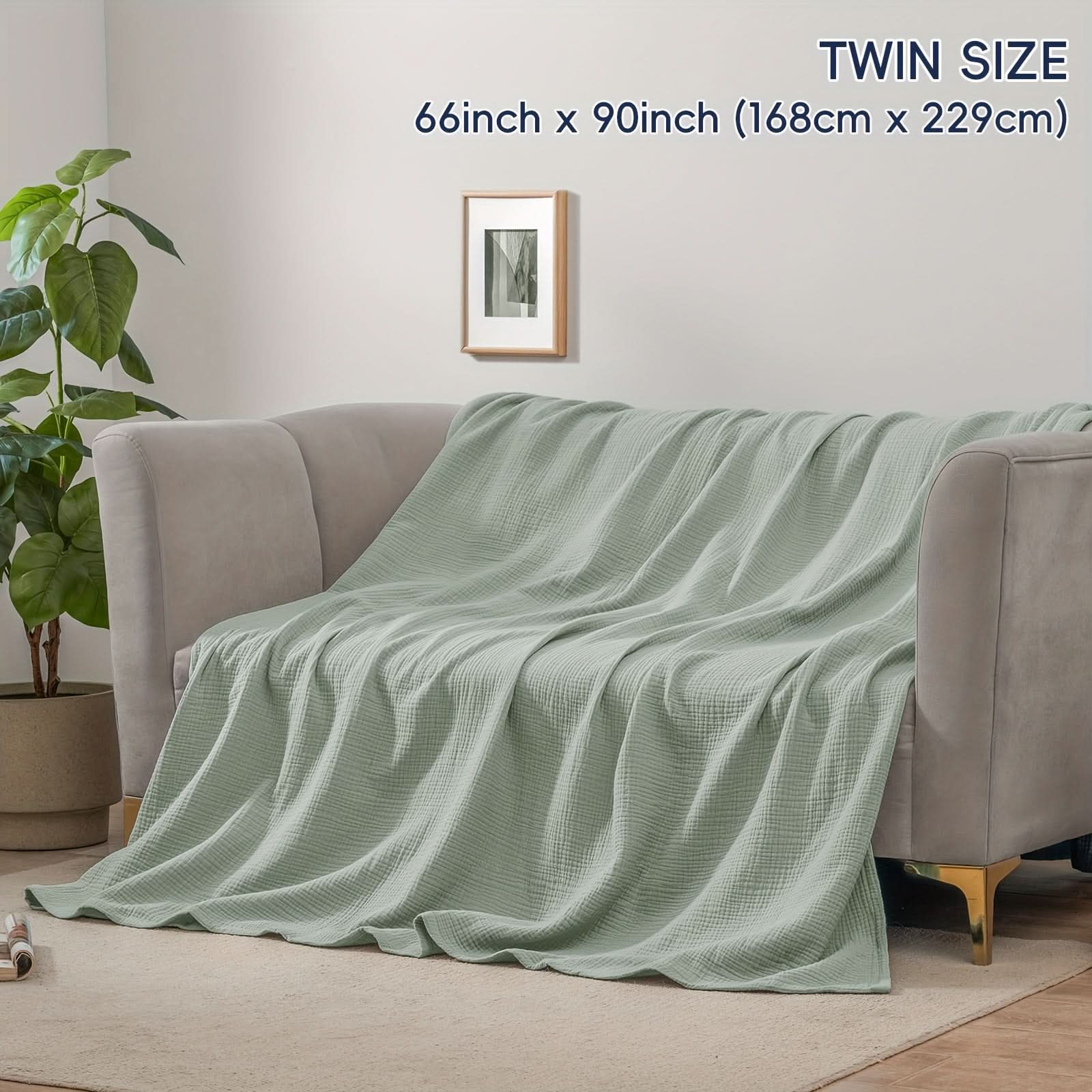 Cotton Blanket | Four-Layer Gauze Weave | Machine Washable | Sable