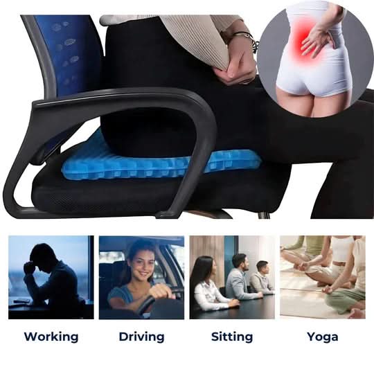 Seat Cushion | Cooling Gel Memory Foam | Non-Slip Base | Lagoon