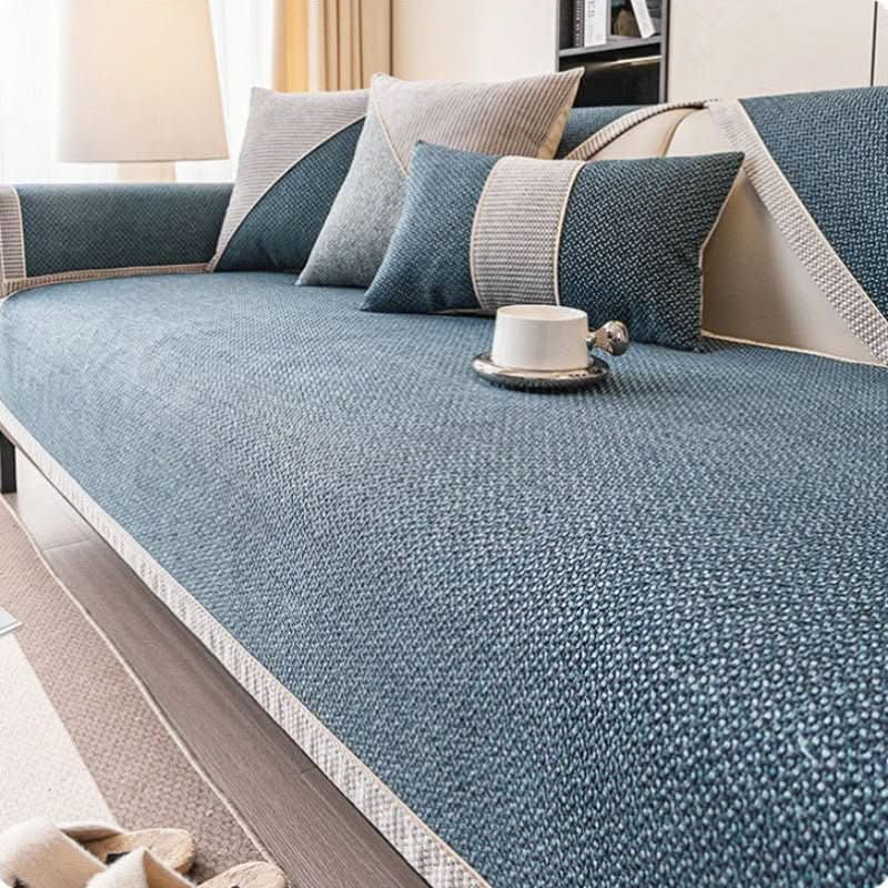 Sofa Cover | Breathable Cotton-Linen | Non-Slip Quilted Fit | Reed
