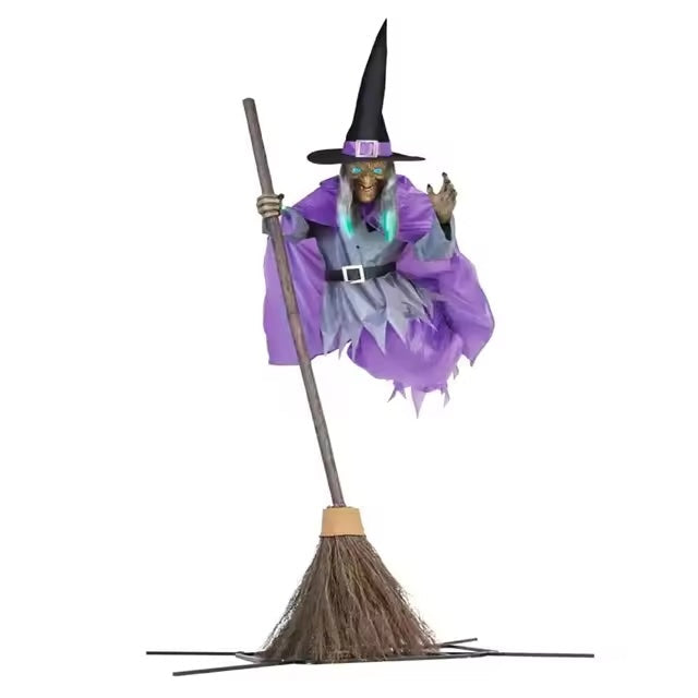 Halloween Yard Decor | 6 ft Floating Witch | No Tools Needed | Rowan