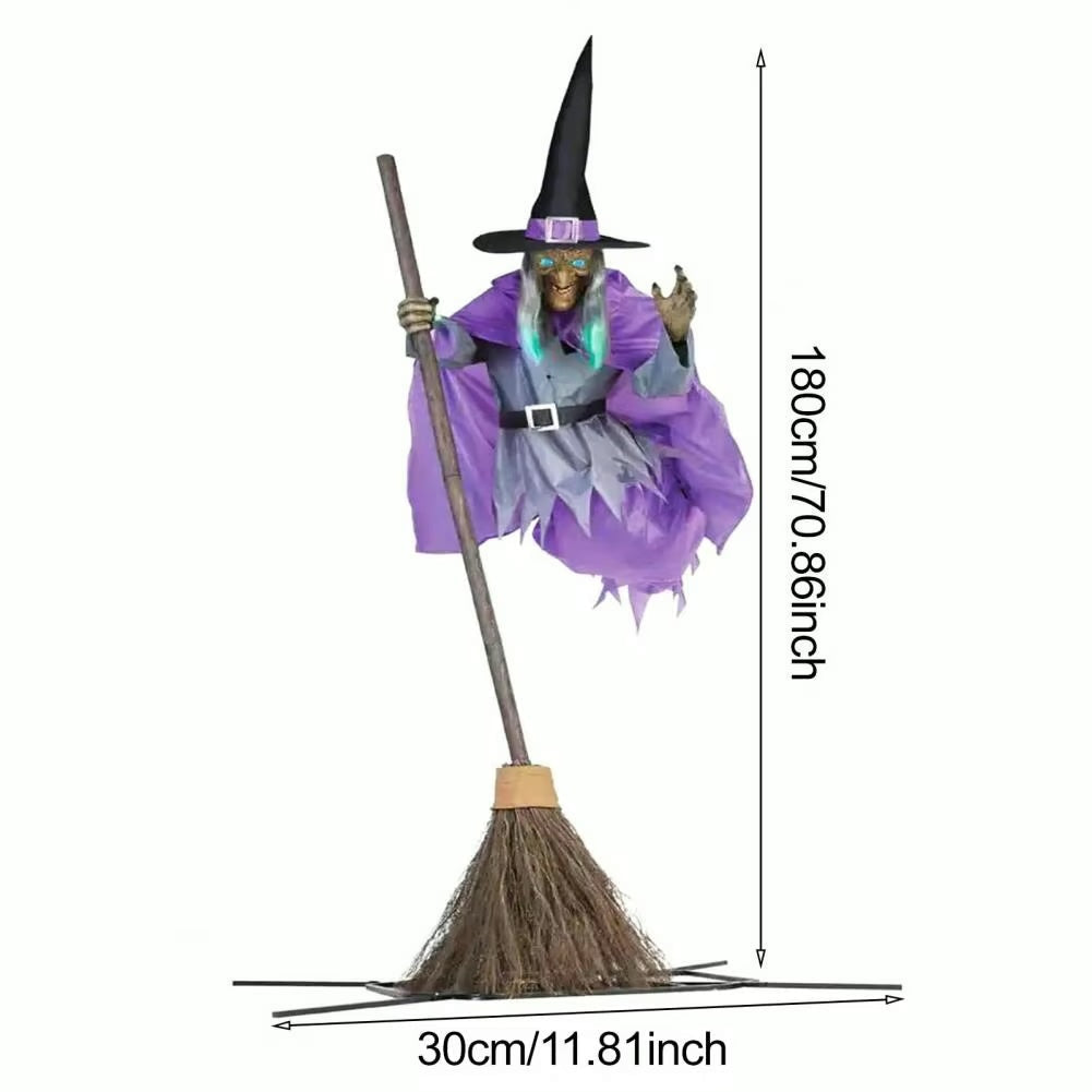 Halloween Yard Decor | 6 ft Floating Witch | No Tools Needed | Rowan