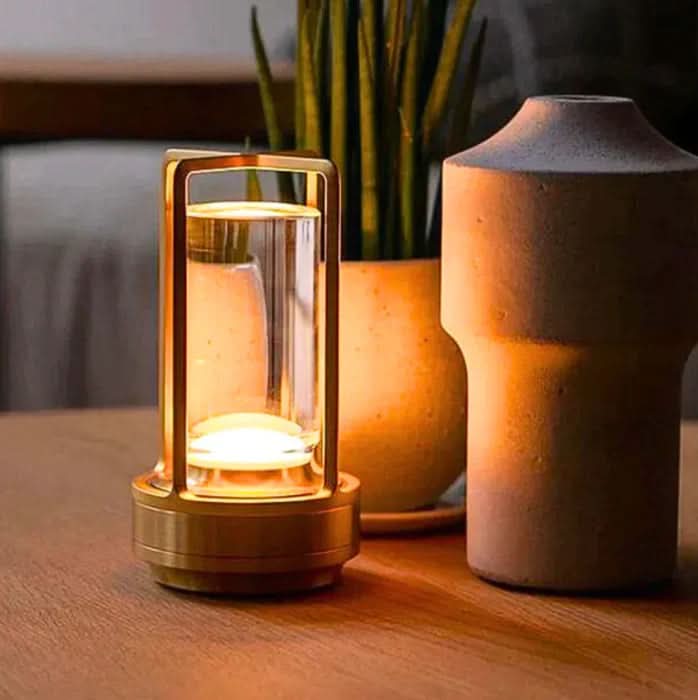 Table Lamp | Cordless and Rechargeable | Dimmable 3 Light Modes | Frost