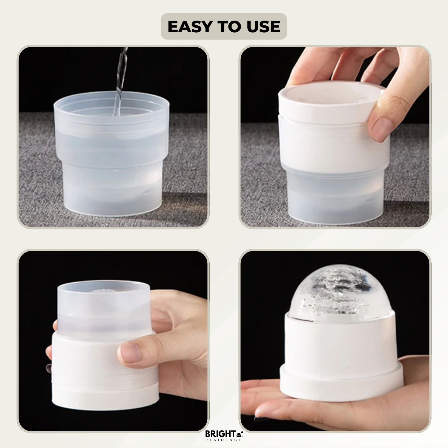 Ice Ball Maker | 2.4 in Round Ice | Stackable Molds | Bourne