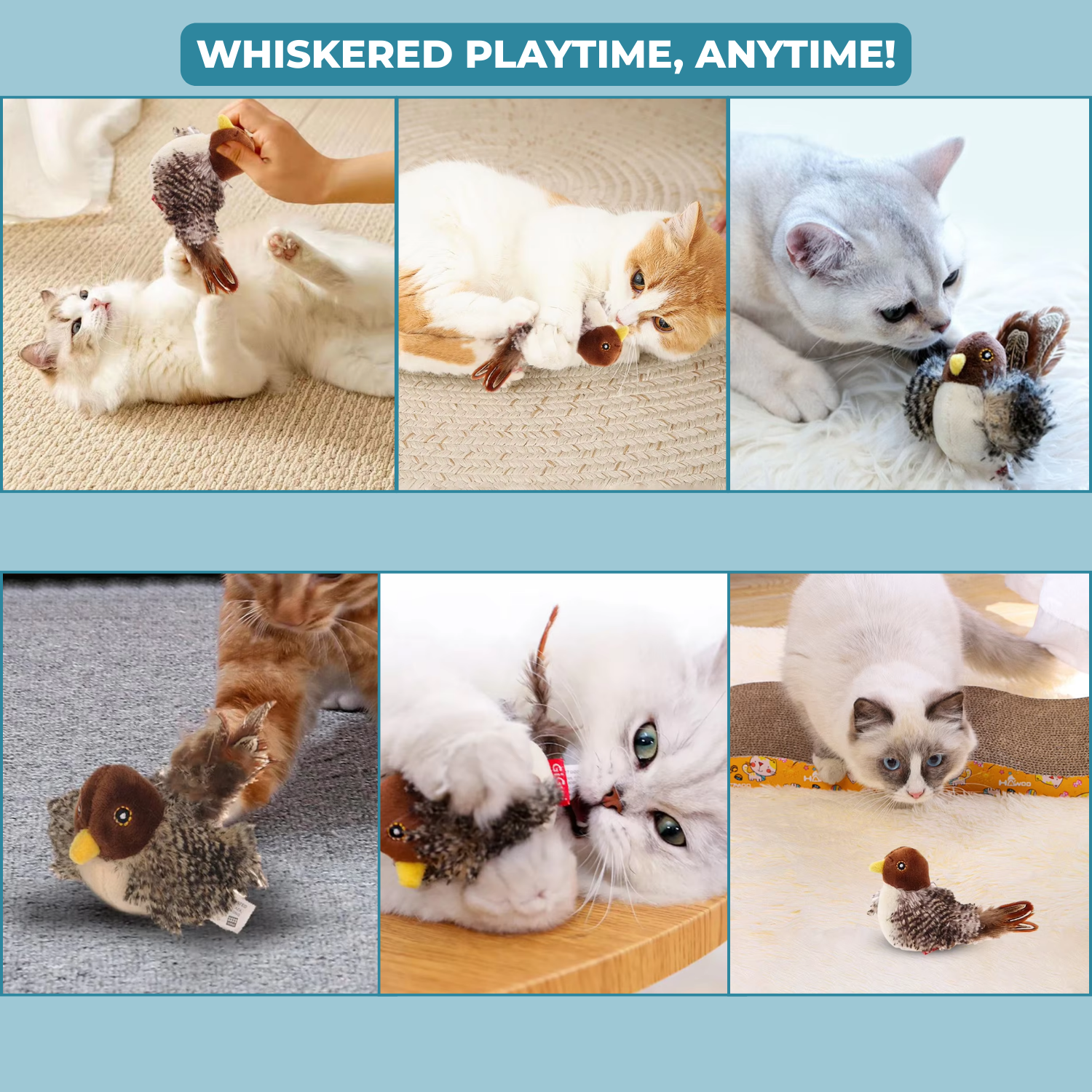 Cat Toy | Realistic Chirping Bird Sounds | Touch Activated | Aviary