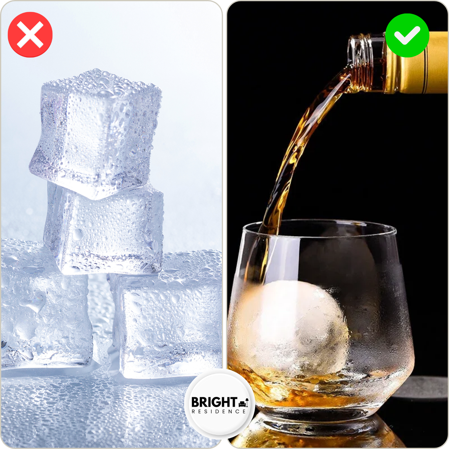 Ice Ball Maker | 2.4 in Round Ice | Stackable Molds | Bourne