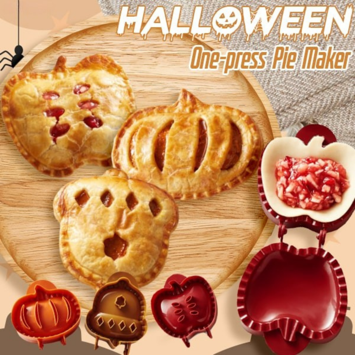 Hand Pie Mold | Pumpkin, Apple and Acorn | BPA Free ABS Plastic | Tamarind
