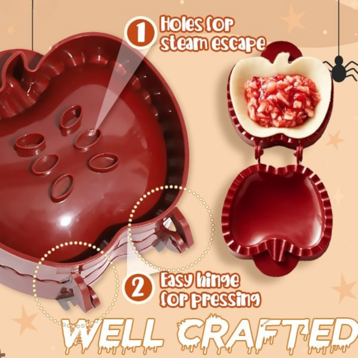 Hand Pie Mold | Pumpkin, Apple and Acorn | BPA Free ABS Plastic | Tamarind