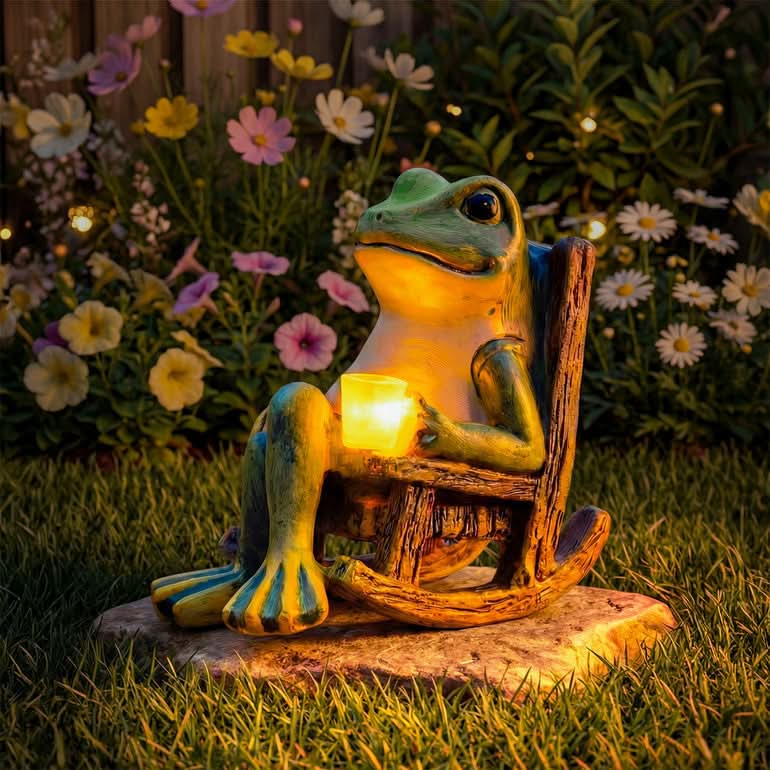 Garden Statue | Solar Powered | Auto On and Off Amber Glow | Jade