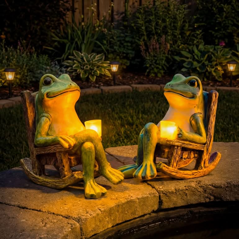 Garden Statue | Solar Powered | Auto On and Off Amber Glow | Jade