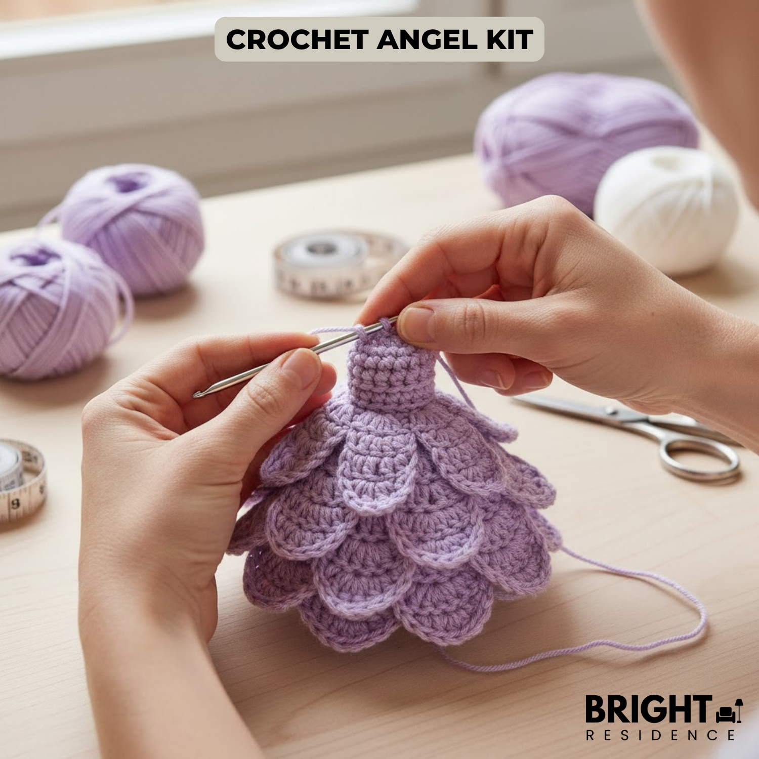 Crochet Kit | Makes a Keepsake Angel | Beginner Instructions | Dusk