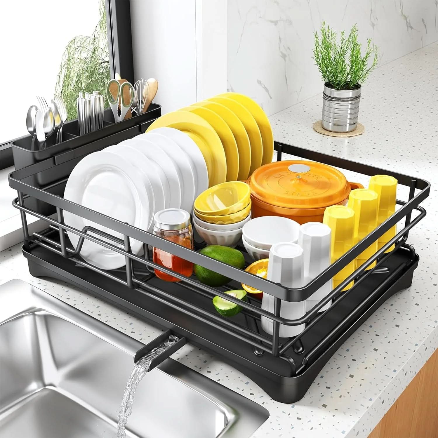 Dish Rack | Stainless Steel | Drainboard & Cutlery Holder | Otter