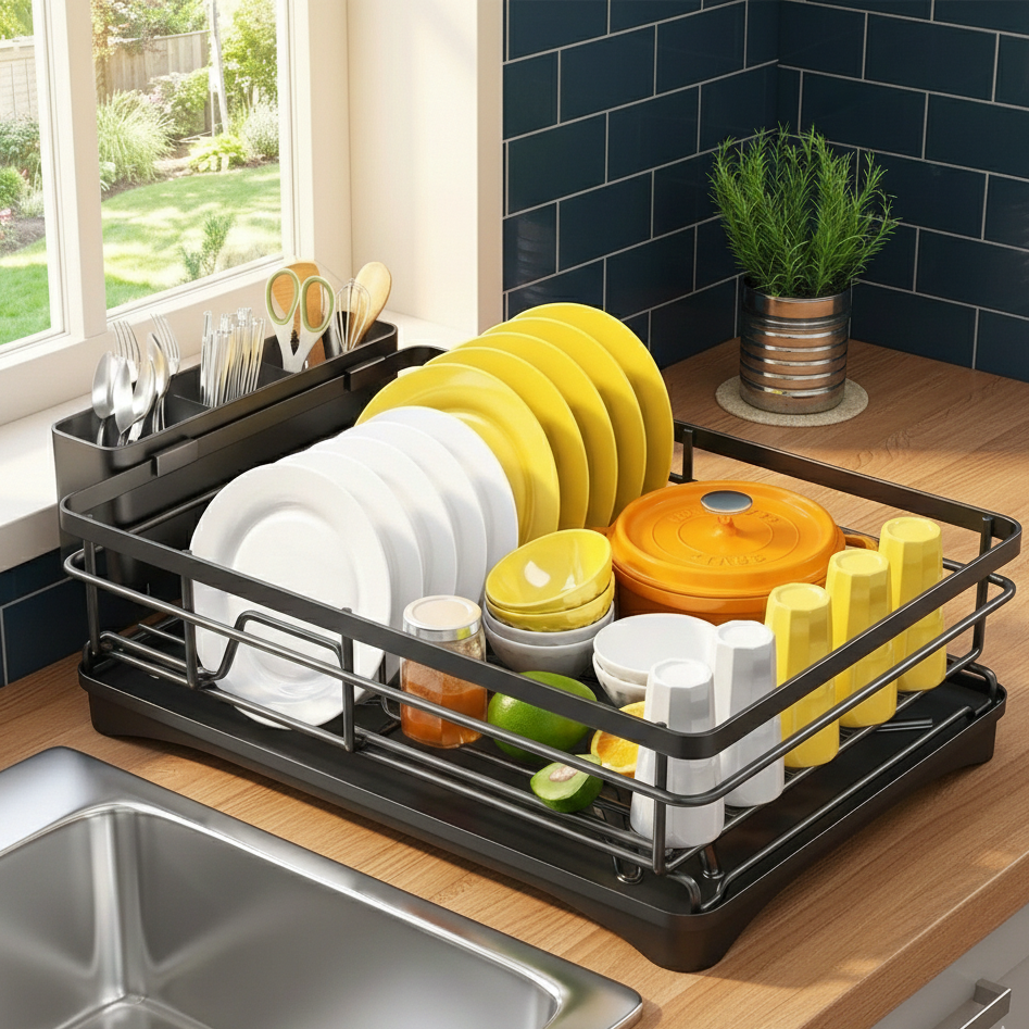 Dish Rack | Stainless Steel | Drainboard & Cutlery Holder | Otter