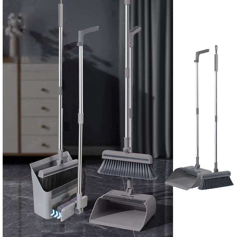 Broom and Dustpan Set | Dense PVC Bristles | Upright Storage | Harrow