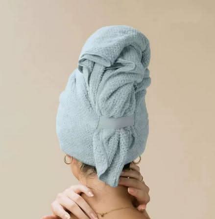 Hair Towel Wrap | Quick-Dry Coral Velvet | Button Loop Closure | Foxglove