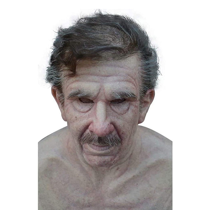 Halloween Mask | Full Face Natural Latex | Fits Heads Up to 24 in | Slate