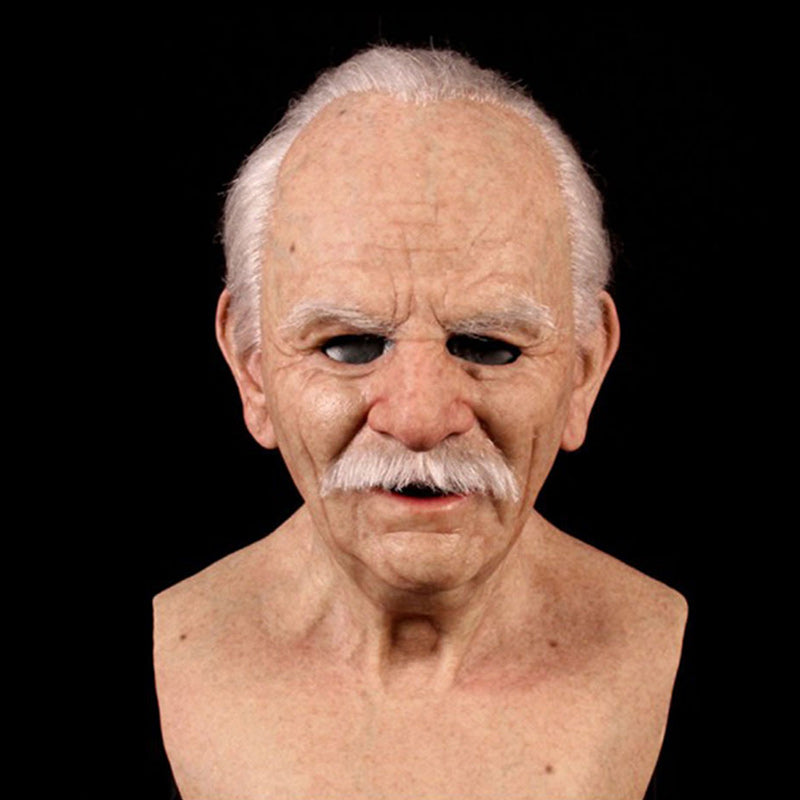 Halloween Mask | Full Face Natural Latex | Fits Heads Up to 24 in | Slate