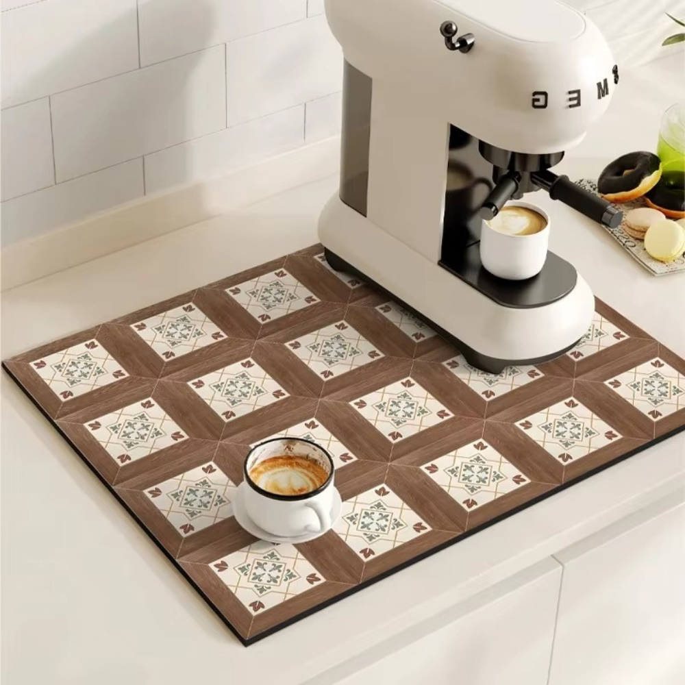 Coffee Bar Mat | Absorbs Drips Fast | Non-Slip Rubber Base | Lark