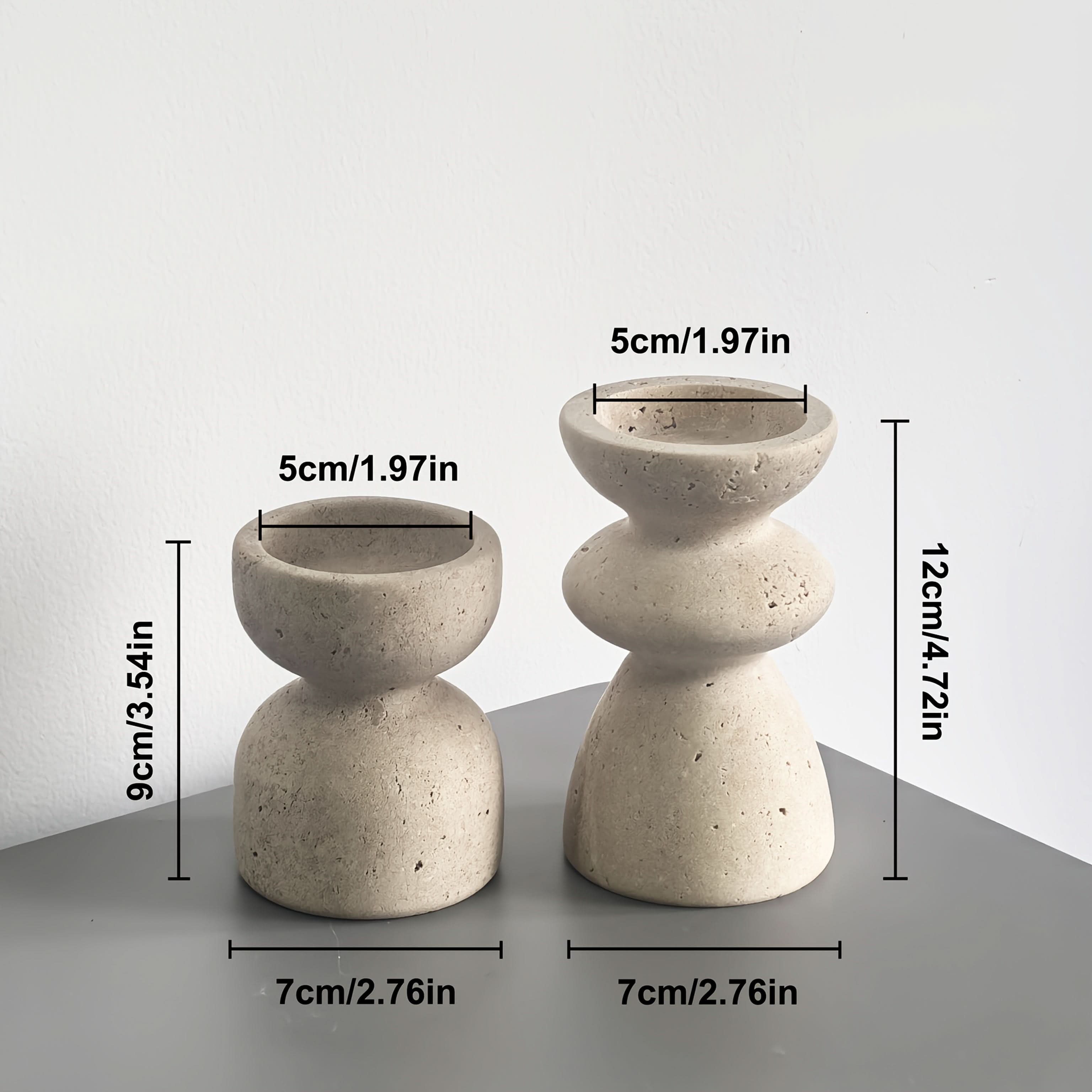 Candle Holders | Natural Marble & Travertine | Polished Finish | Quarry