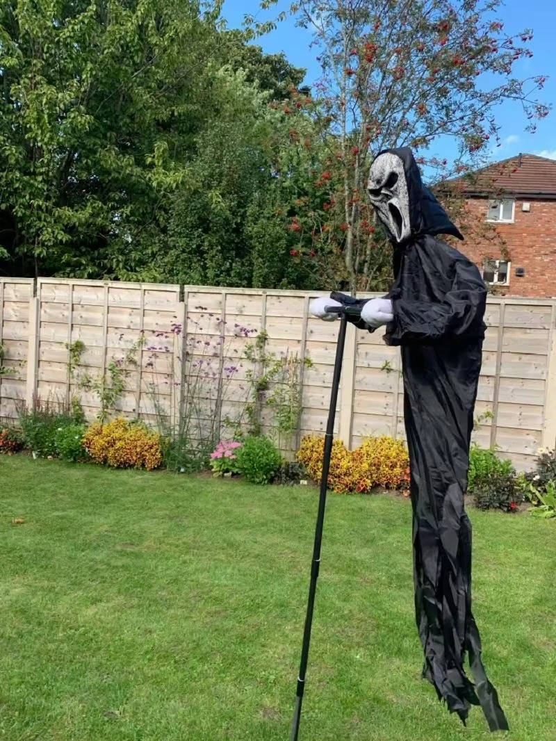 Halloween Yard Stake Ghost | Wind Activated | Adjustable Height | Wisp