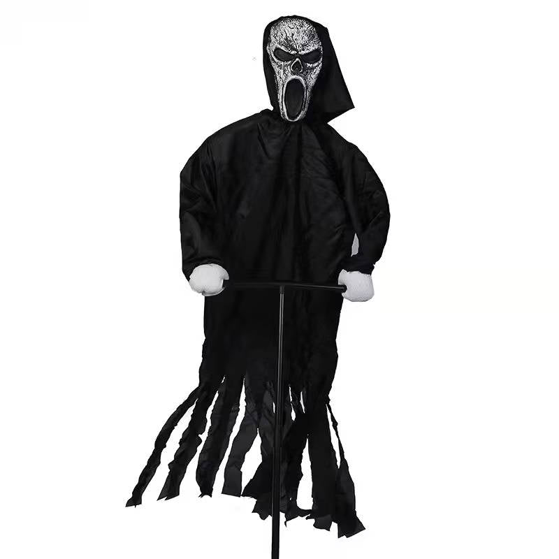 Halloween Yard Stake Ghost | Wind Activated | Adjustable Height | Wisp