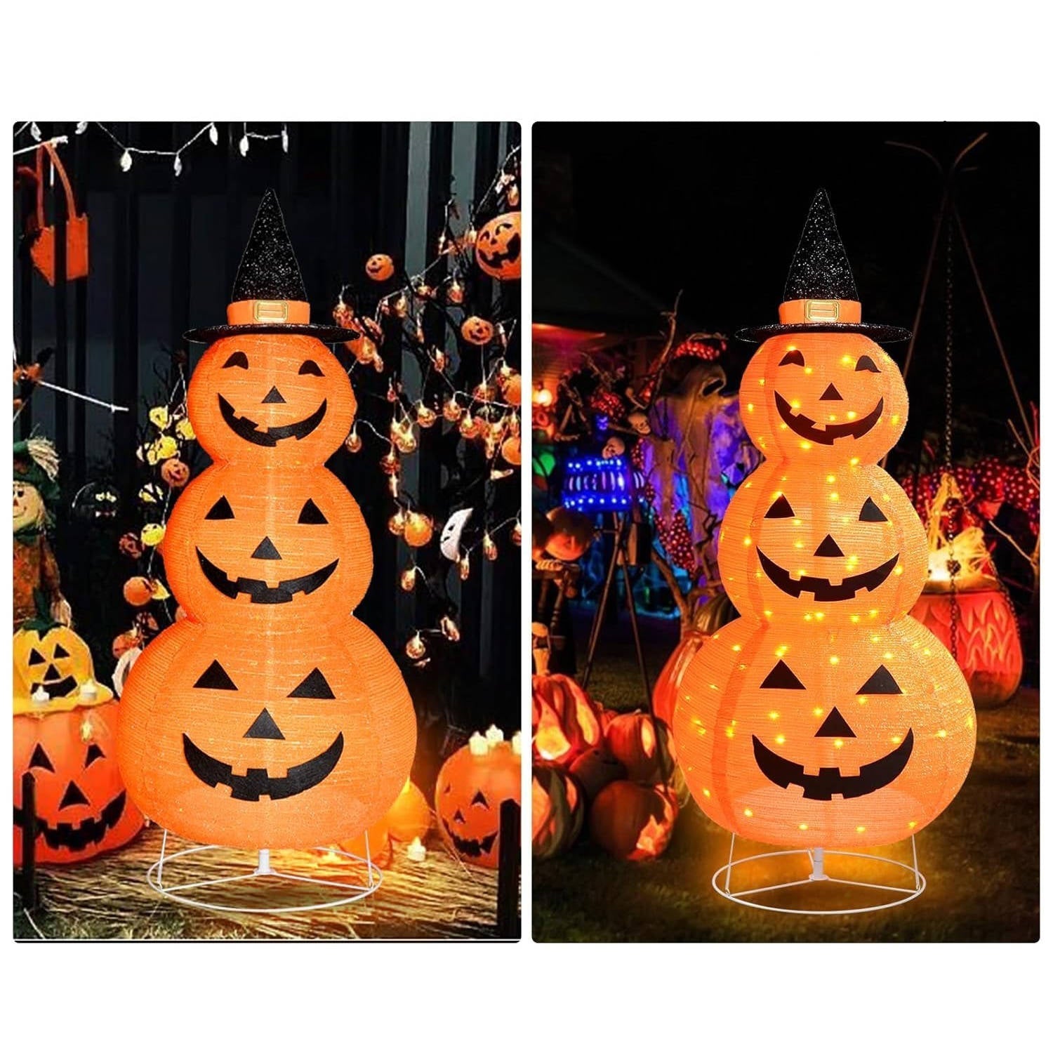 Lighted Yard Pumpkin | 100 LED Lights | 8 Effects and Timer | Solstice