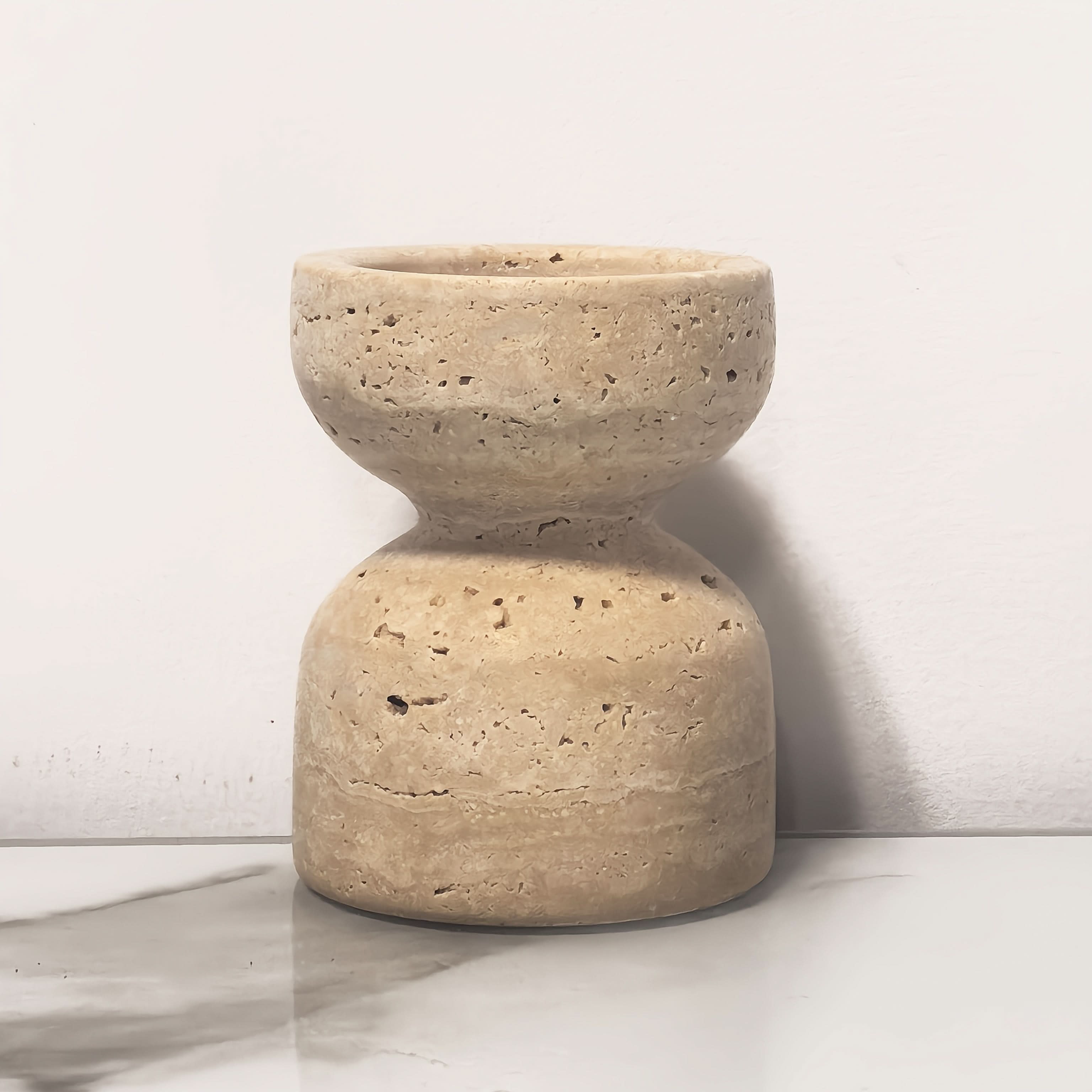 Candle Holders | Natural Marble & Travertine | Polished Finish | Quarry