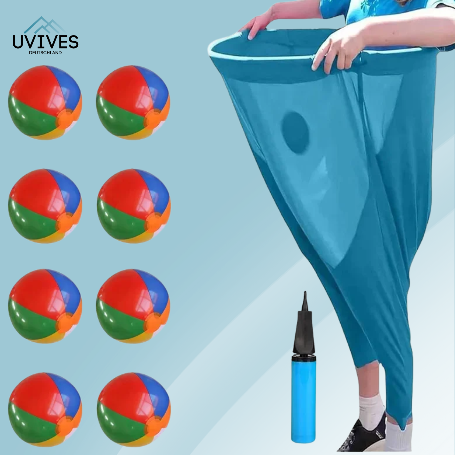Outdoor Toss Game | 8 Inflatable Balls | Pump Included | Clover