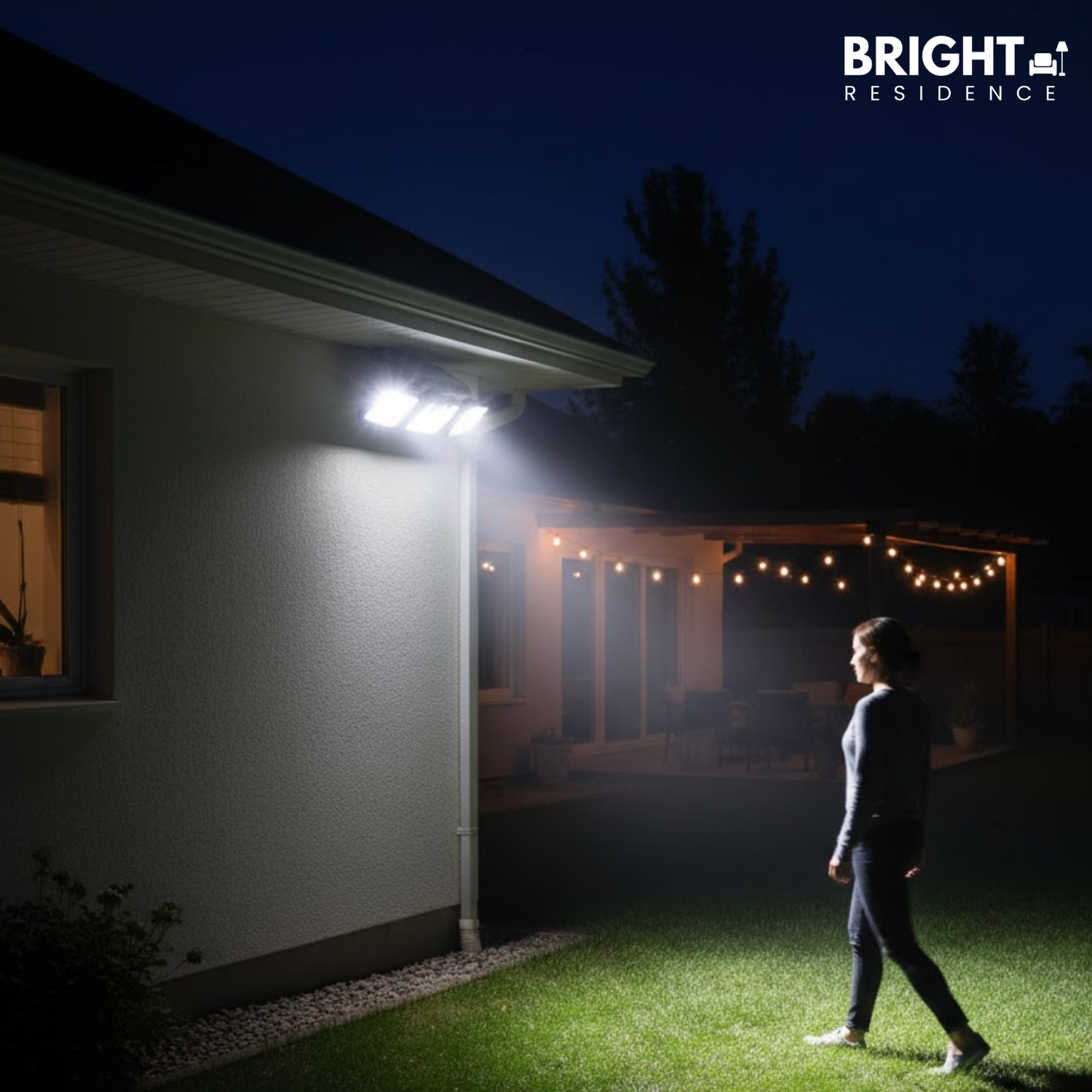 Solar Security Light | 3 Light Panels | Motion Sensor | Comet