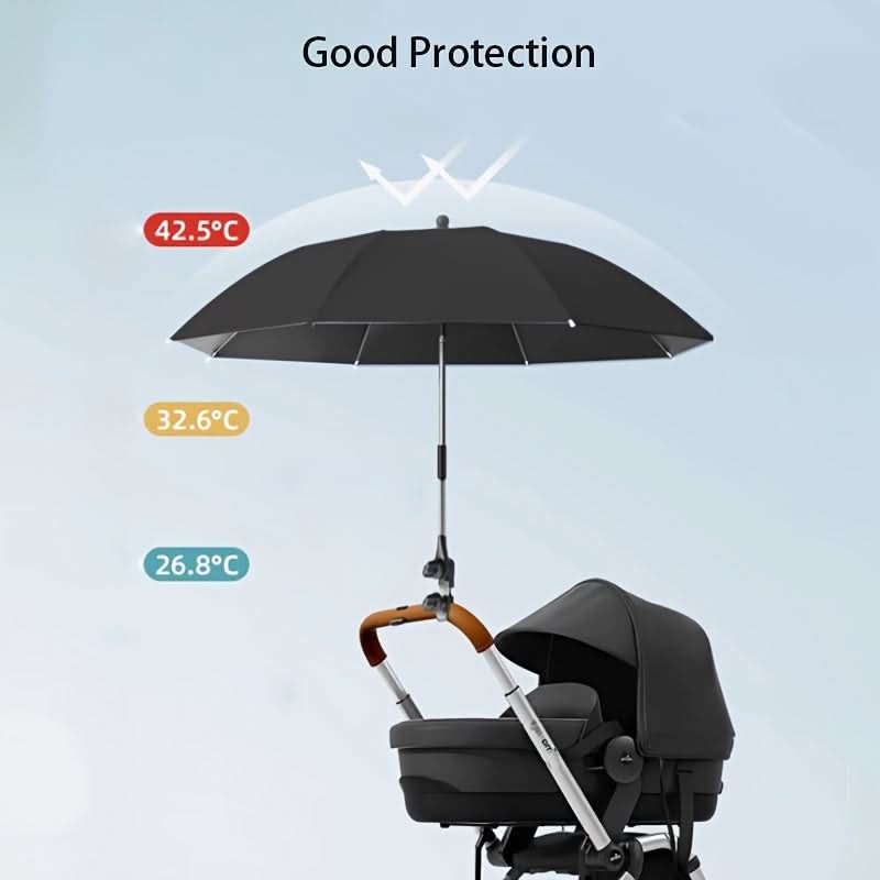 Stroller Umbrella | UV-Resistant Fabric | Bendable Clamp Arm | Kite