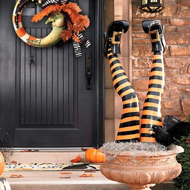 Witch Leg Yard Stakes | Set of 2 Resin Stakes | Indoor and Outdoor | Thistle