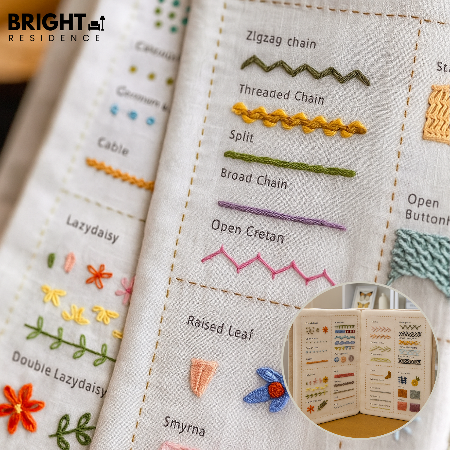 Embroidery Practice Book | 86 Stitches | Reusable Linen Pages | Fable